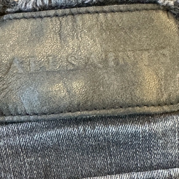 AllSaints Black Denim Midrise Fray Shorts Size 27 - Picture 3 of 8